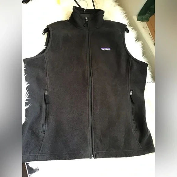 🏔Patagonia Women’s Synchilla Fleece Vest Black Size L Full Zip Outdoor Layer - Picture 6 of 12